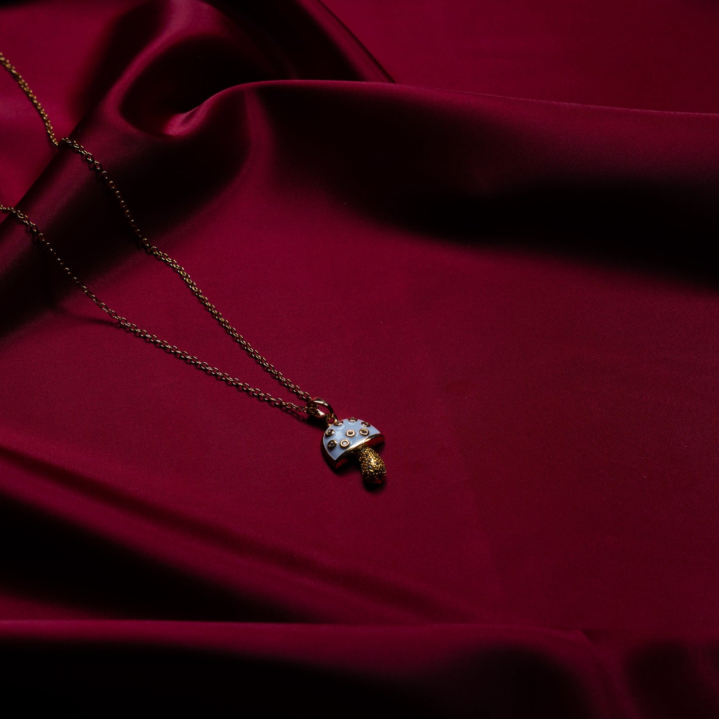 Mantar Figürlü Paslanmaz Çelik Kolye