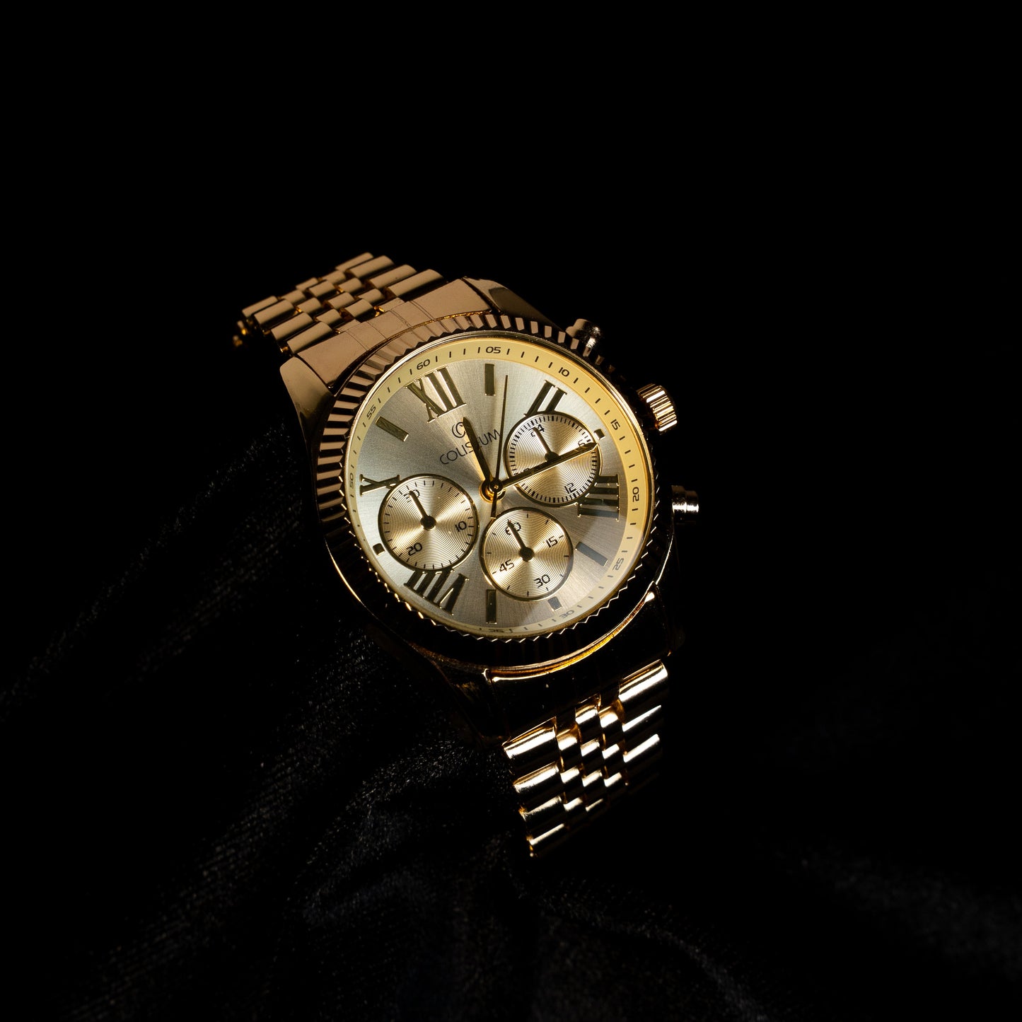 Açık Kadranlı Çok Göstergeli Altın Ton Erkek Saat