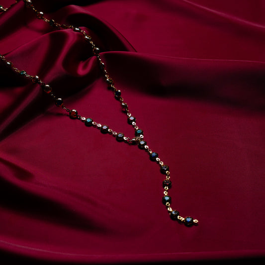 Renkli Taş Detaylı Uzun Kolye