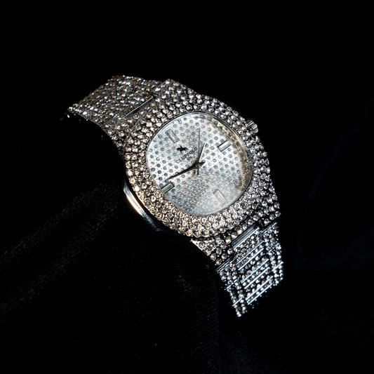Tam Taşlı Yuvarlak Kasa Işıltılı Kadın Saat