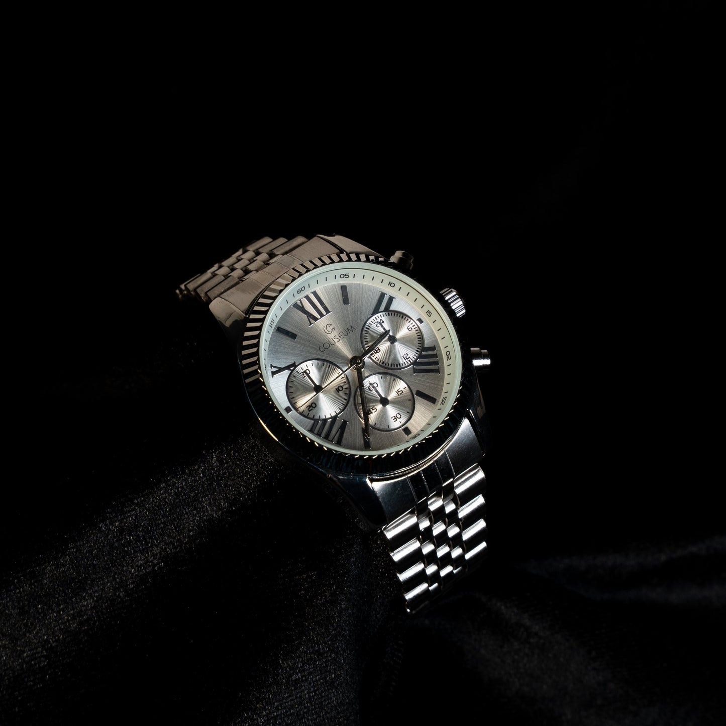 Gümüş Tonlu Kadranlı Kronograf Erkek Saat