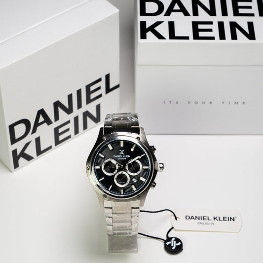Daniel Klein Orijinal Erkek Kol Saati – Siyah Kadran, Metal Kordon