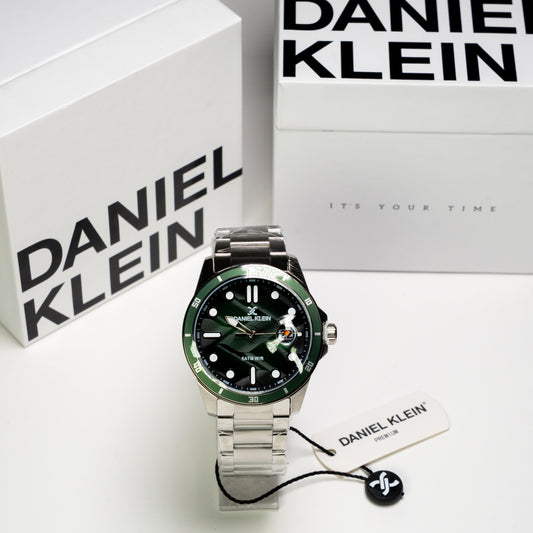 Daniel Klein Orijinal Erkek Kol Saati – Yeşil Detaylı Çelik Kordon