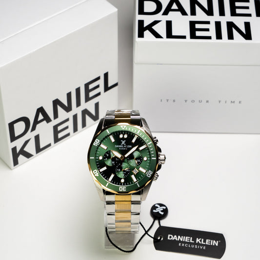 Daniel Klein Orijinal Erkek Kol Saati – Yeşil Kadran Gold Detaylı Çelik Kordon