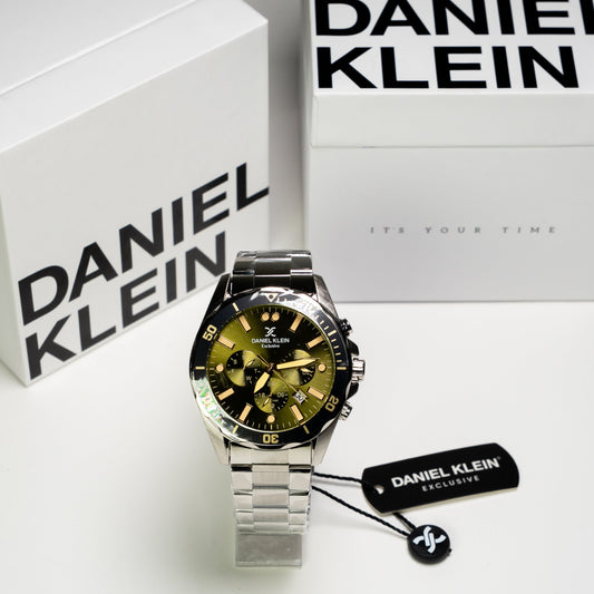 Daniel Klein Orijinal Erkek Kol Saati – Yeşil Kadran Çelik Kordon (Chrono Stil)