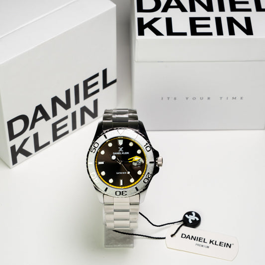 Daniel Klein Orijinal Erkek Kol Saati – Siyah Kadran Sarı Detaylı