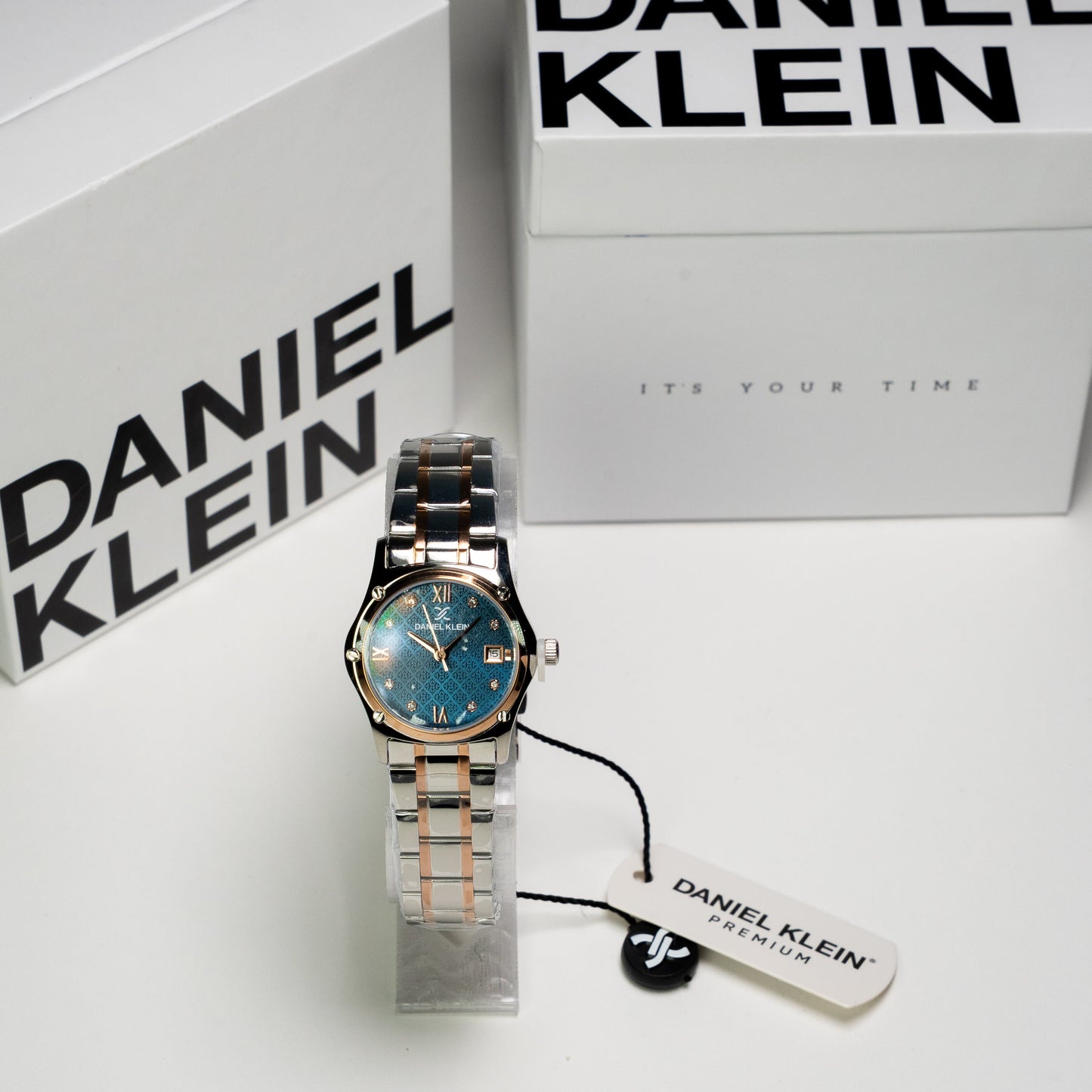 Daniel Klein Orijinal Kadın Kol Saati – Mavi Kadran & Rose Gold Detaylı Metal Kordon