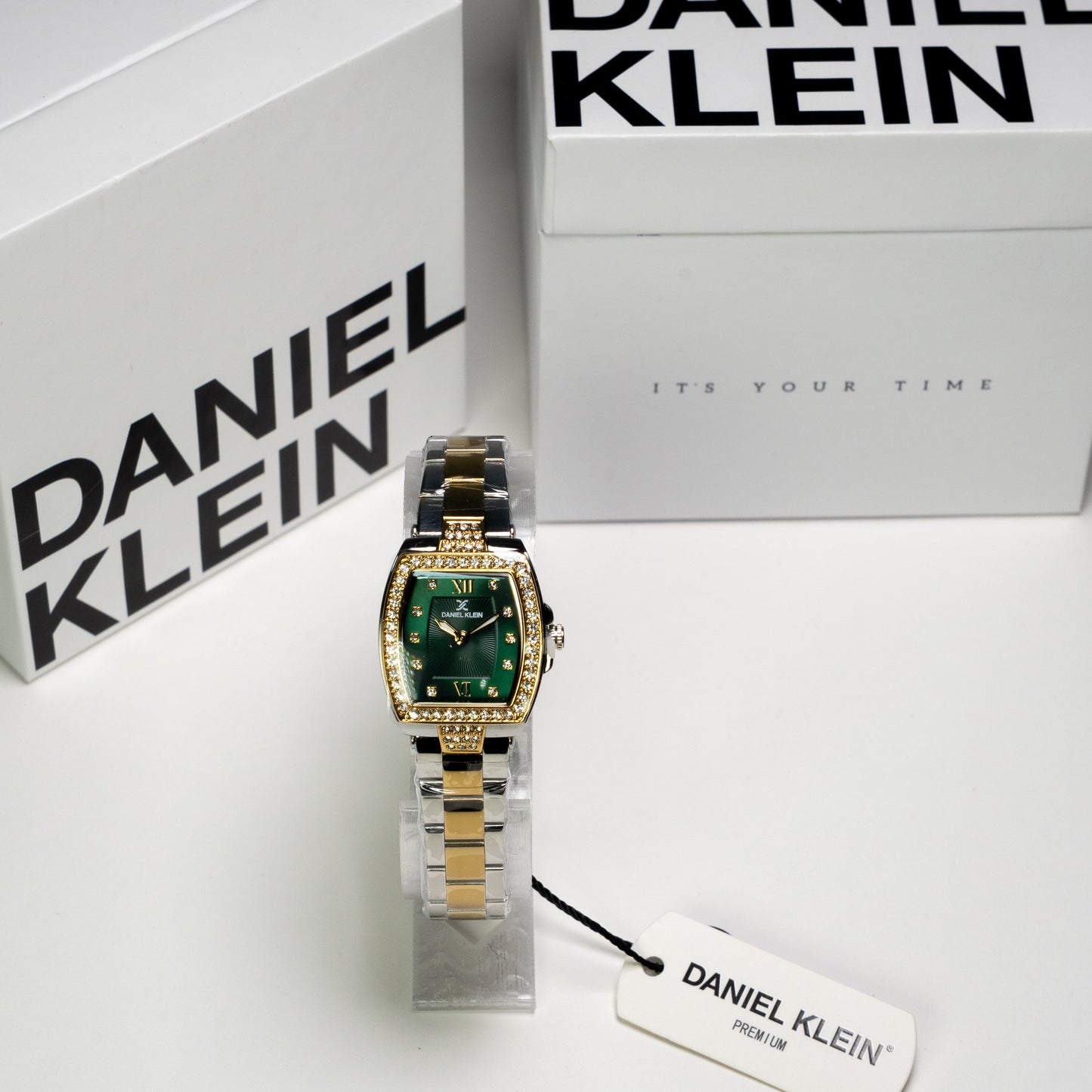 Daniel Klein Orijinal Kadın Kol Saati – Yeşil Kadran & Taşlı Kasa