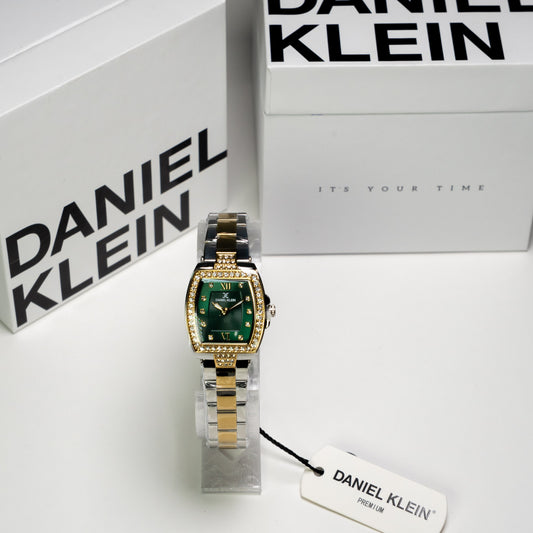 Daniel Klein Orijinal Kadın Kol Saati – Yeşil Kadran & Taşlı Kasa