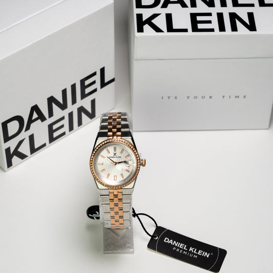 Daniel Klein Orijinal Kadın Kol Saati – Rose Gold Taşlı Çerçeve