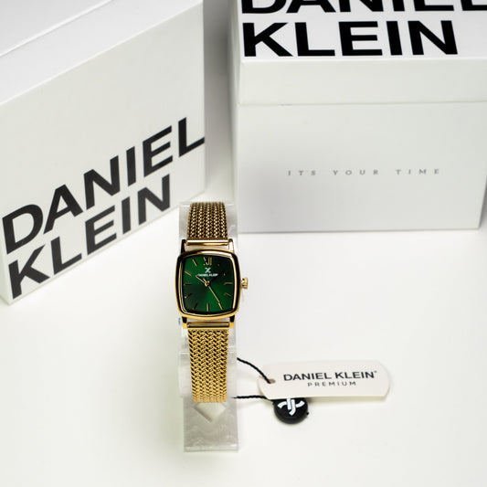 Daniel Klein Orijinal Kadın Kol Saati – Yeşil Kadran Gold Hasır Kordon