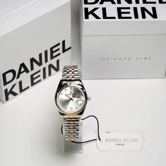 Daniel Klein Premium Kadın Kol Saati – Rose Gold & Gümüş Çelik Kordon