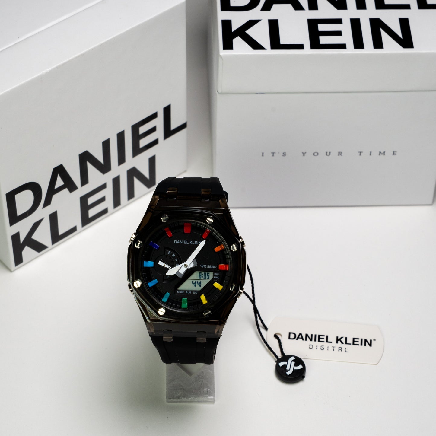 Daniel Klein Digital Erkek Kol Saati – Analog & Dijital Ekran, Siyah Kasa, Silikon Kordon