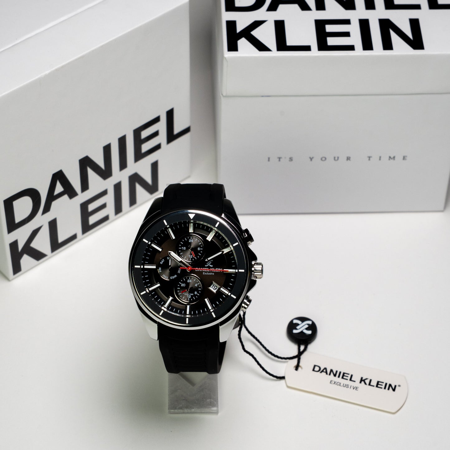 Daniel Klein Exclusive Erkek Kol Saati – Kronograf, Siyah Kasa, Siyah Silikon Kordon