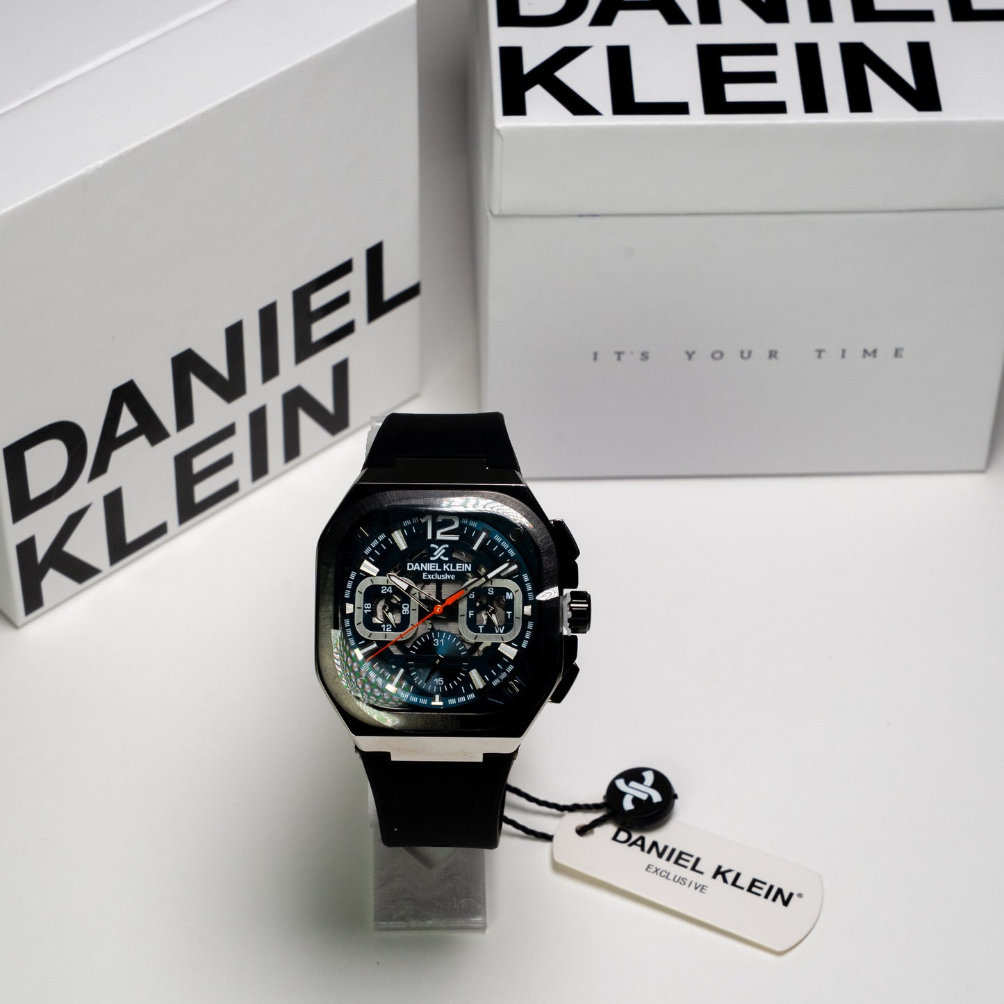 Daniel Klein Exclusive Erkek Kol Saati – Kronograf, Siyah Kadran, Siyah Silikon Kordon