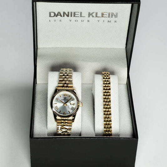Daniel Klein Kadın Kol Saati Seti – Altın Renk Metal Kordon & Ekstra Bileklik